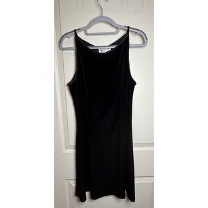 Vtg Jessica McClintock Gunne Sax Black Velvet Mini Dress 9/10 90s Y2K Party Slip
